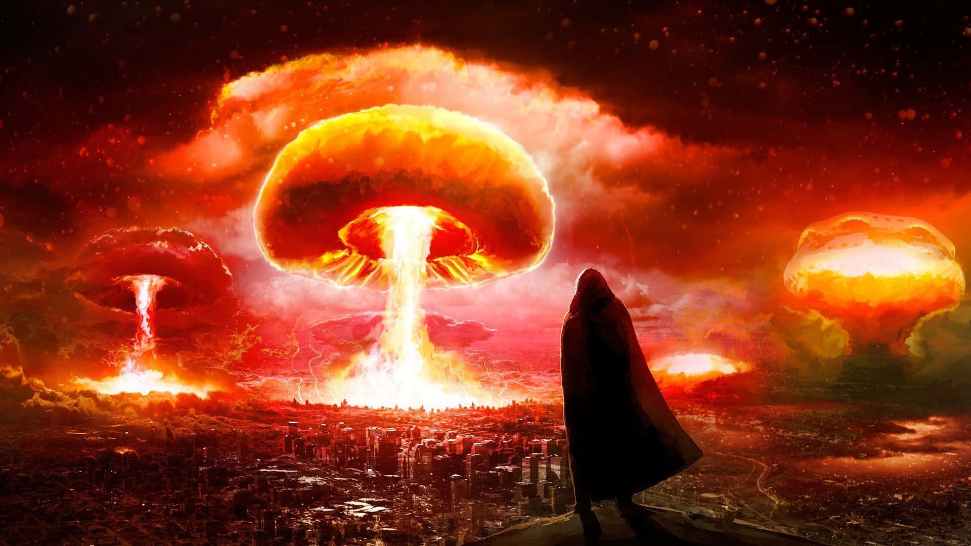 Explosióncataclísmica En El Mundo De Fallout. Fondo de pantalla