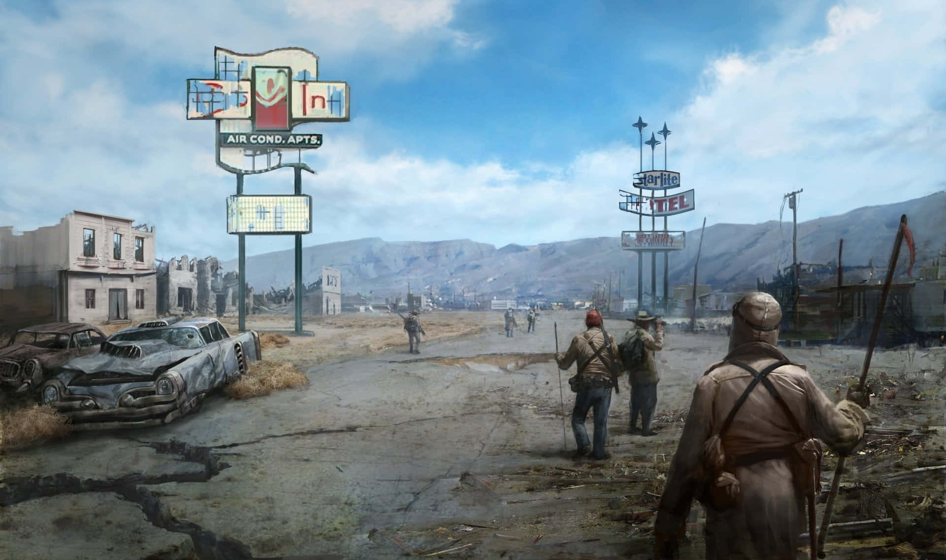 Esplorail Mondo Post-apocalittico Di Fallout New Vegas Sfondo