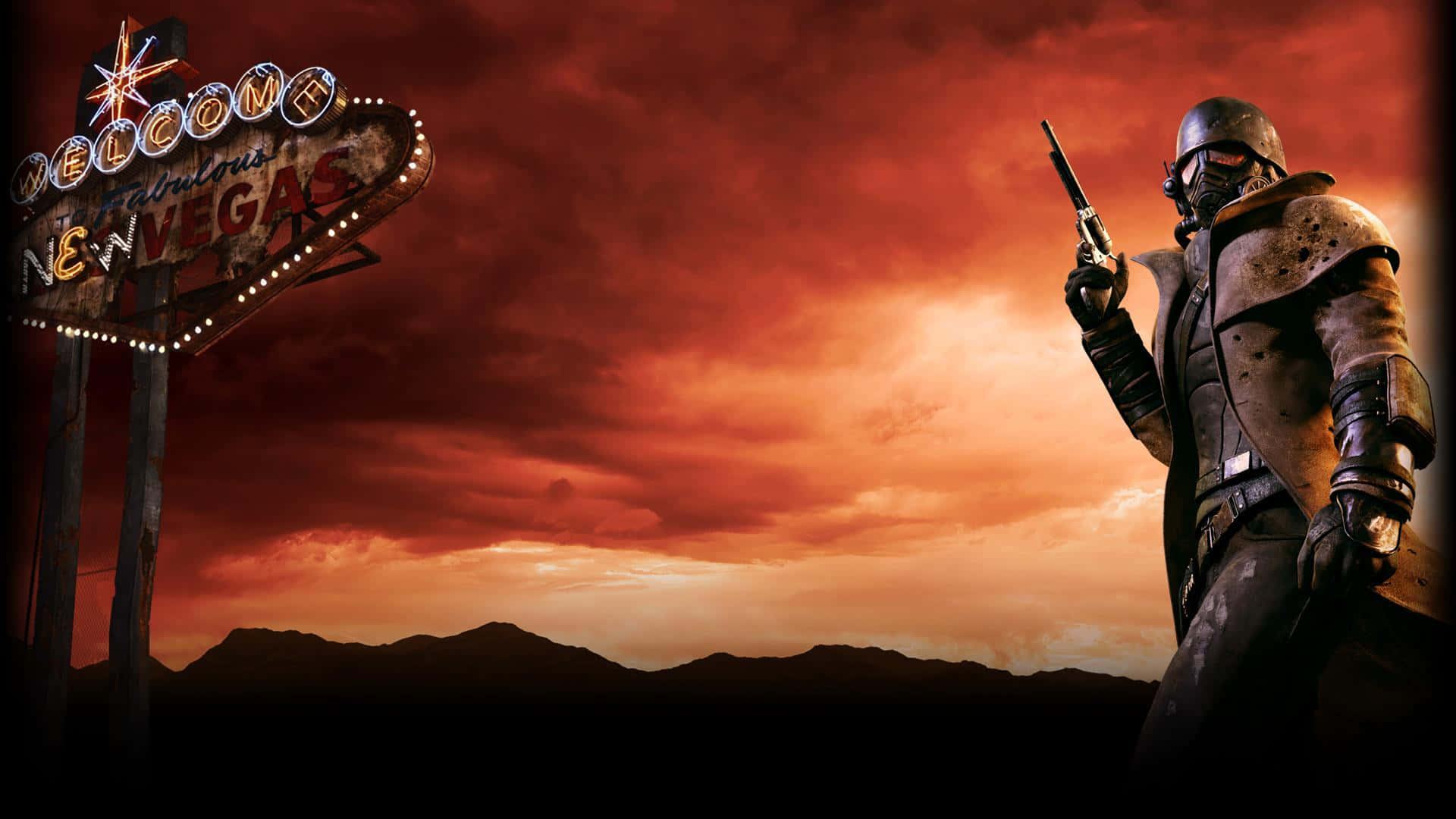 Fallout NV og orange himmel Wallpaper