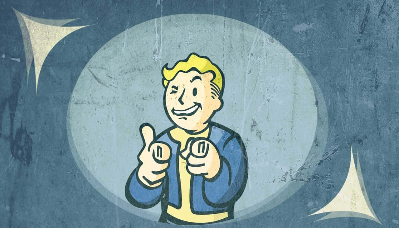 Dwellers in a Vault-Tec Shelter in Post-Apocalyptic World Wallpaper