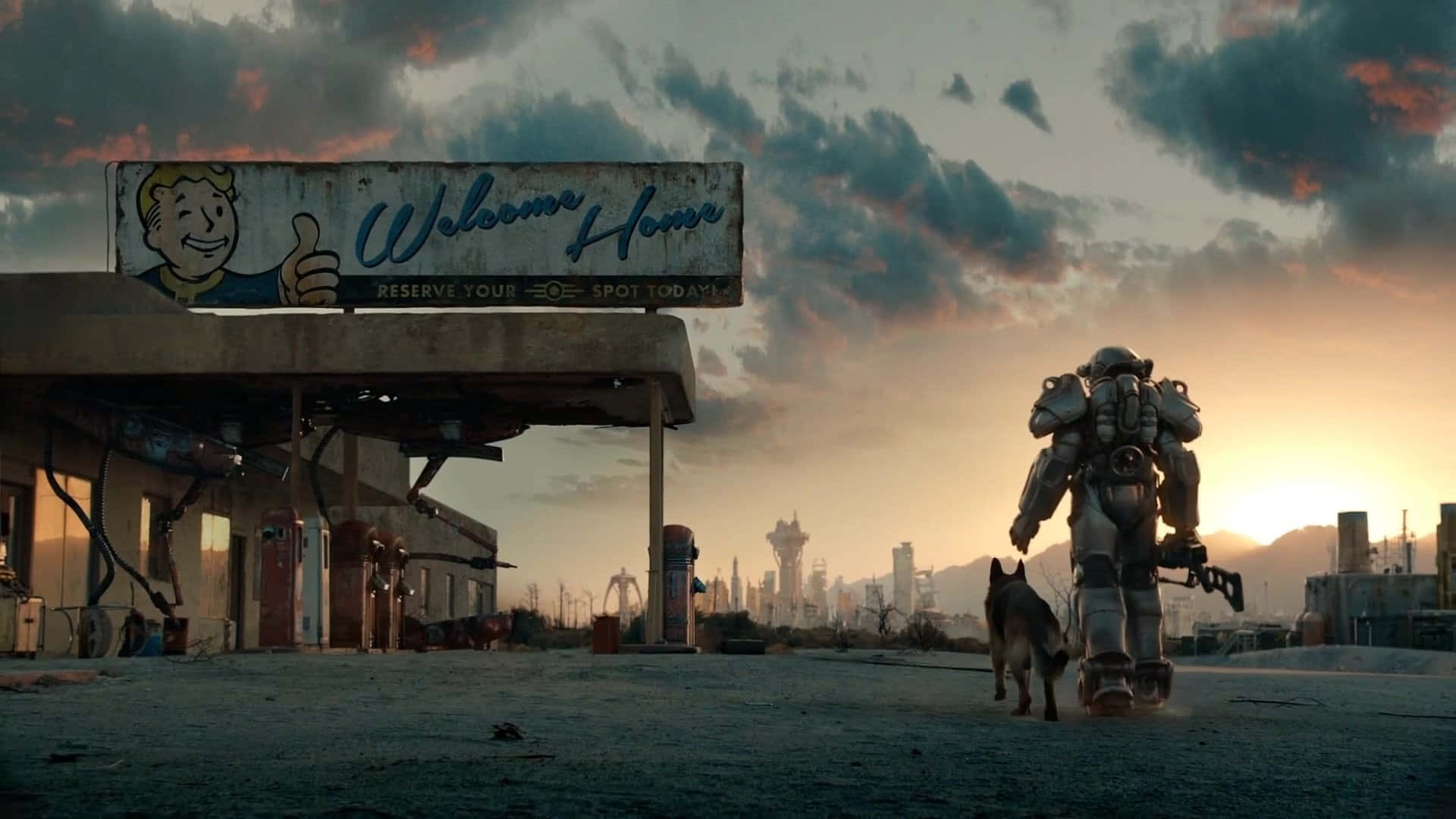 Fallout Wasteland Welcome Sign Wallpaper