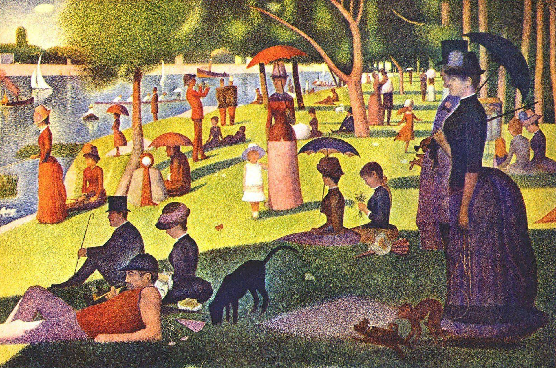 Families In Park Painting Desktop Wallpaper