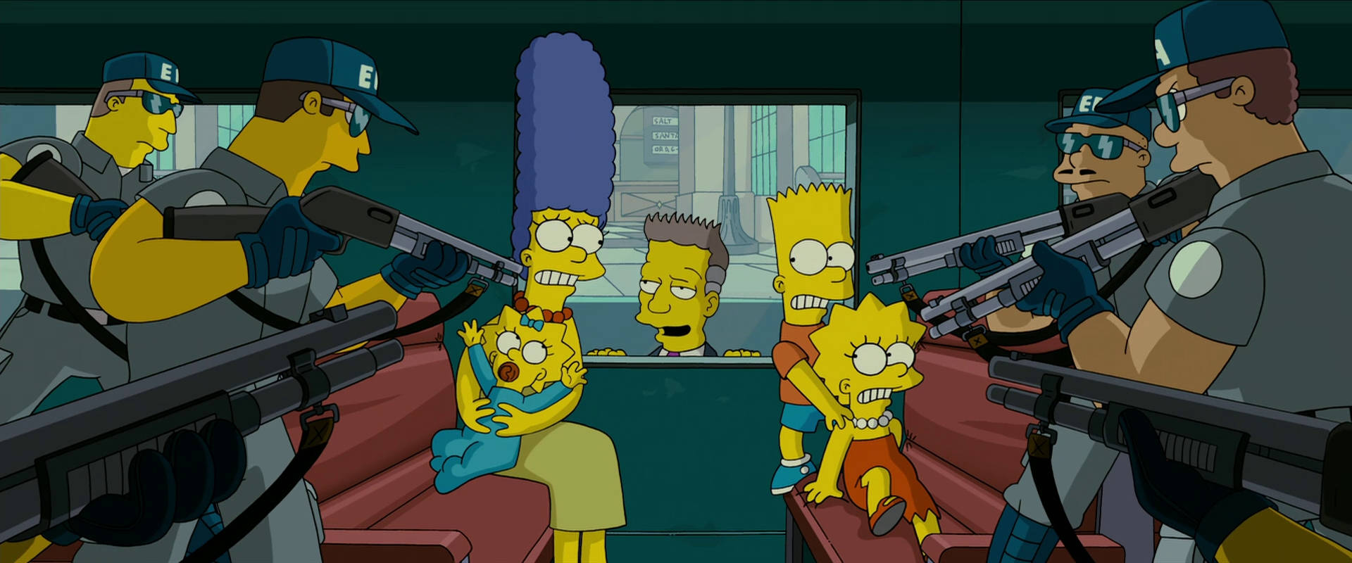 Family Arrested From The Simpsons Movie Wallpaper
