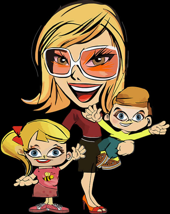 Family Caricature Cartoon PNG