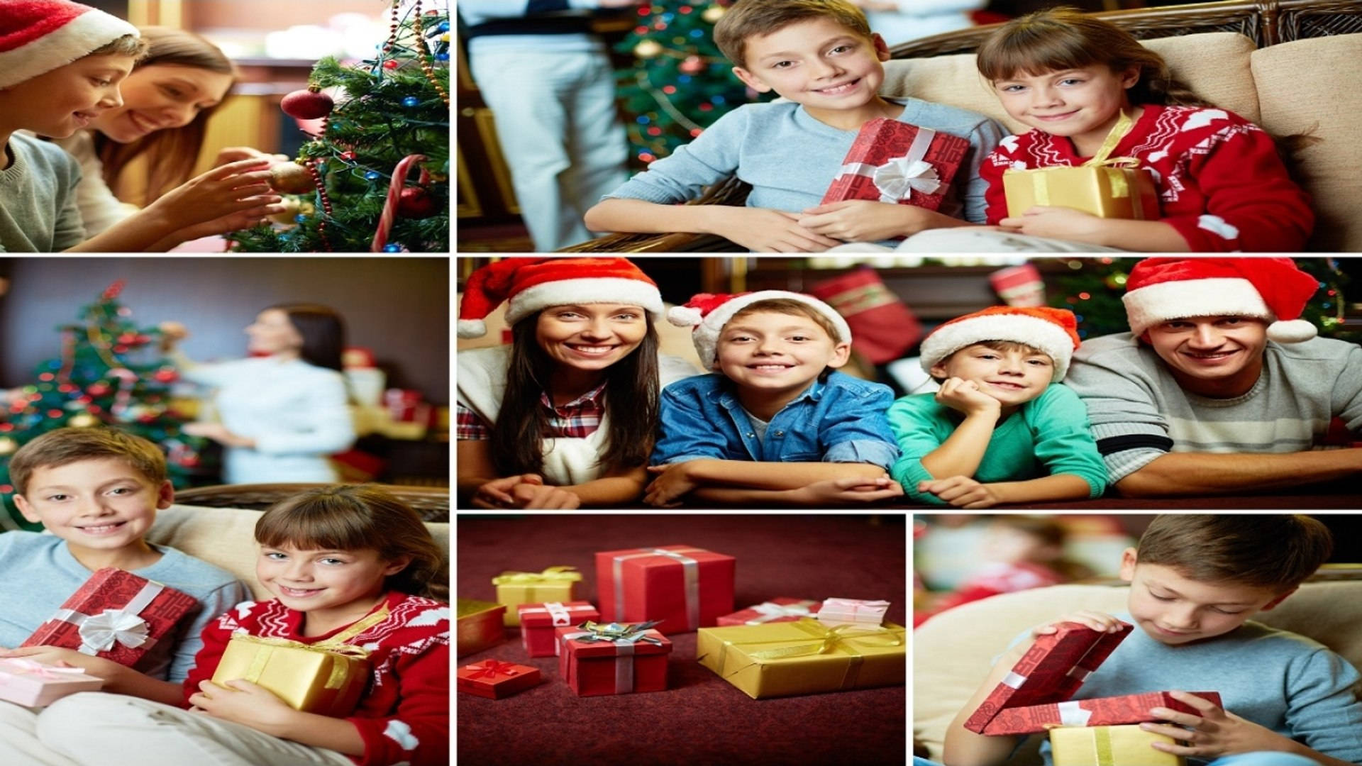 Collagefamiliar De Navidad Fondo de pantalla