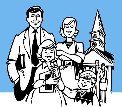 Family Church Illustration PNG