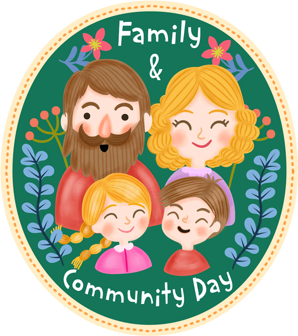 Family Community Day Celebration Sticker PNG