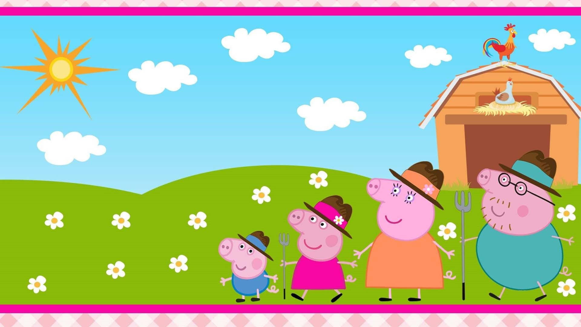 Family Day Peppa Pig iPad Wallpaper