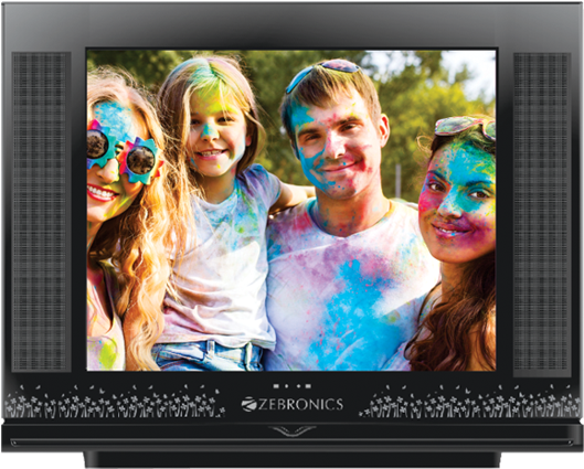 Family Enjoying Color Festival On T V PNG