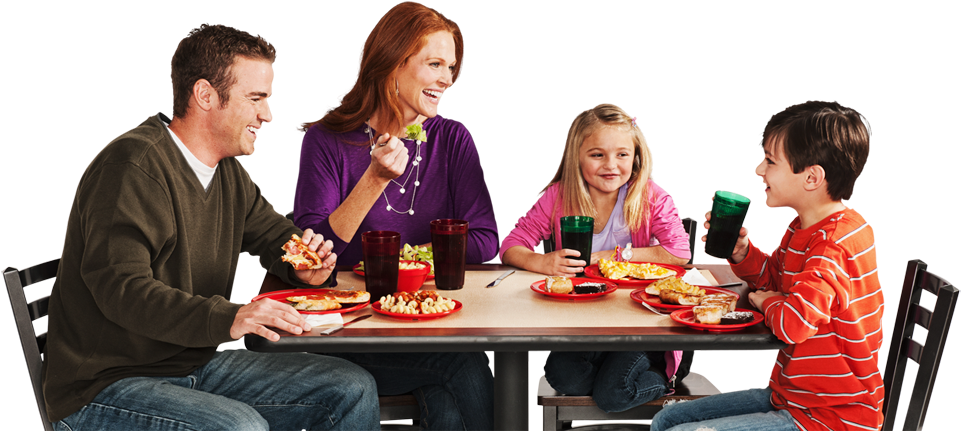 Family Enjoying Meal Together PNG