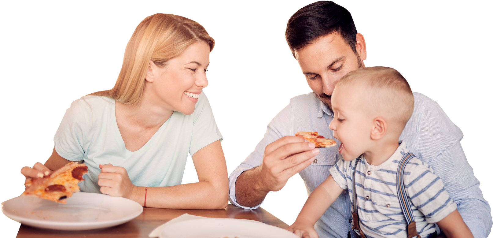 Family Enjoying Pizza Together PNG