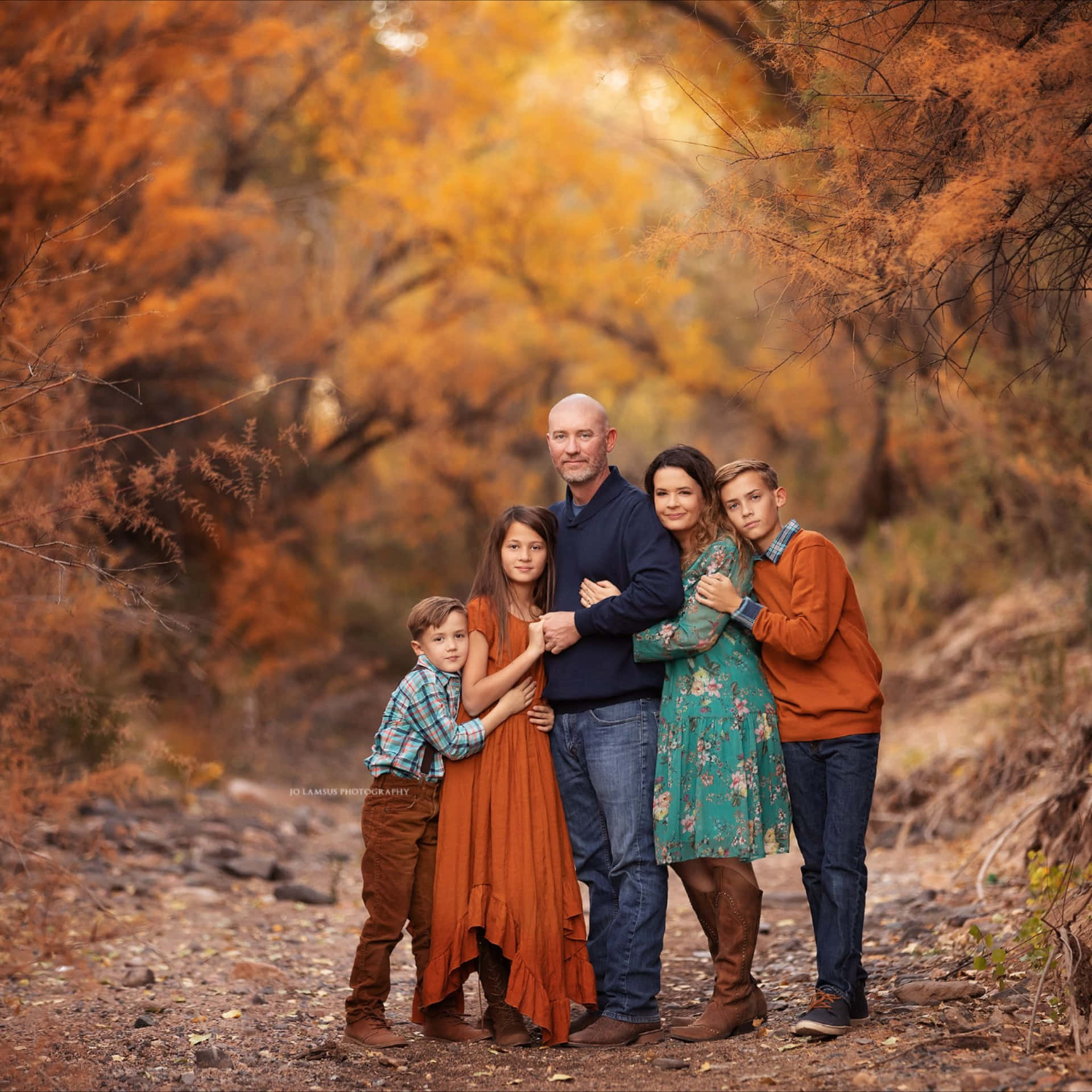 Family Fall Trees Bokeh Pictures