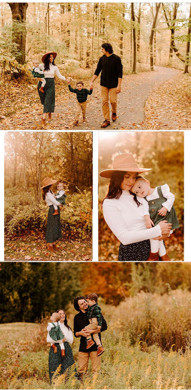 Family Fall In Park Collage Pictures 735 x 1500 Picture