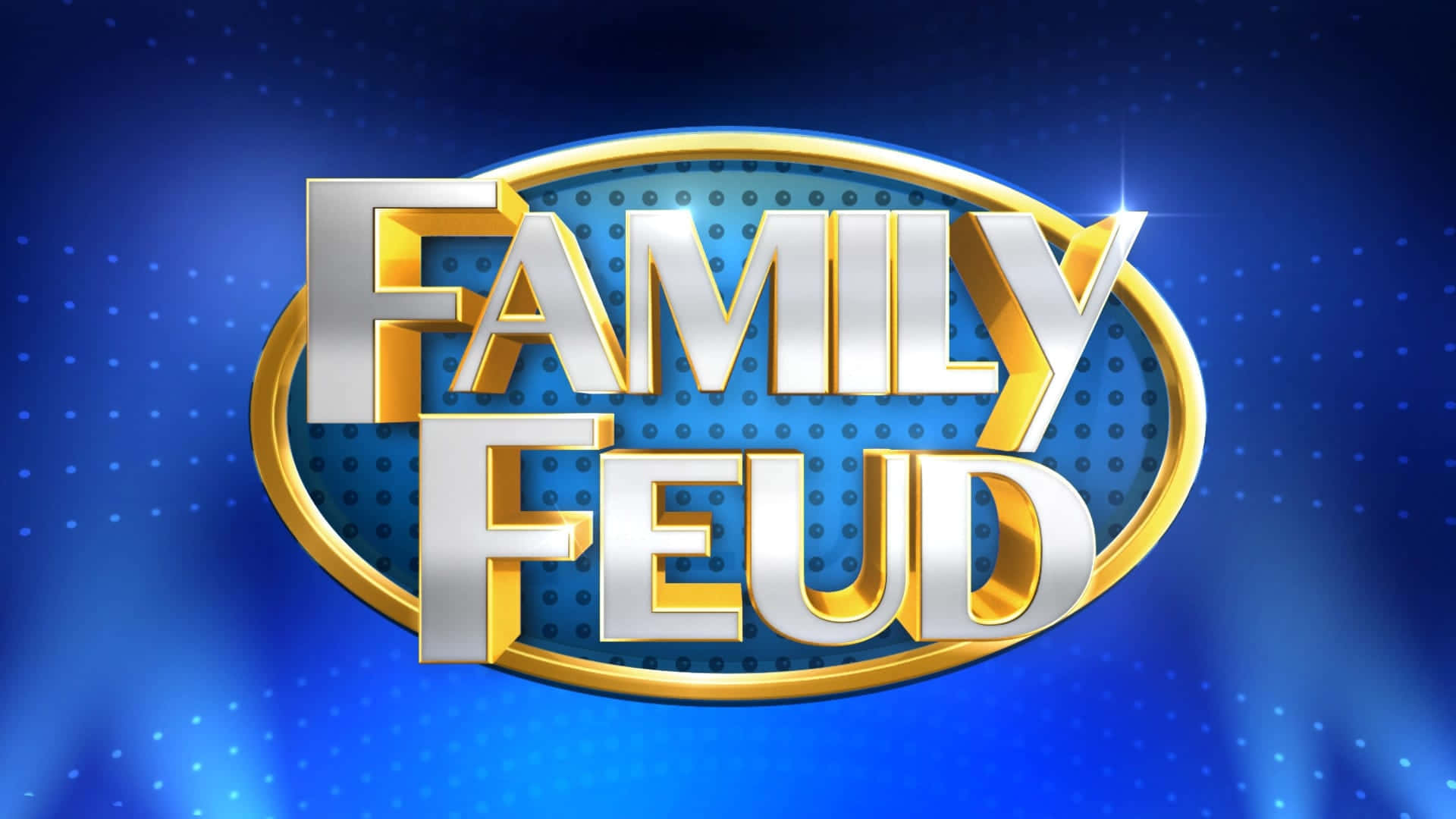 Family Feud Logo On A Blue Background