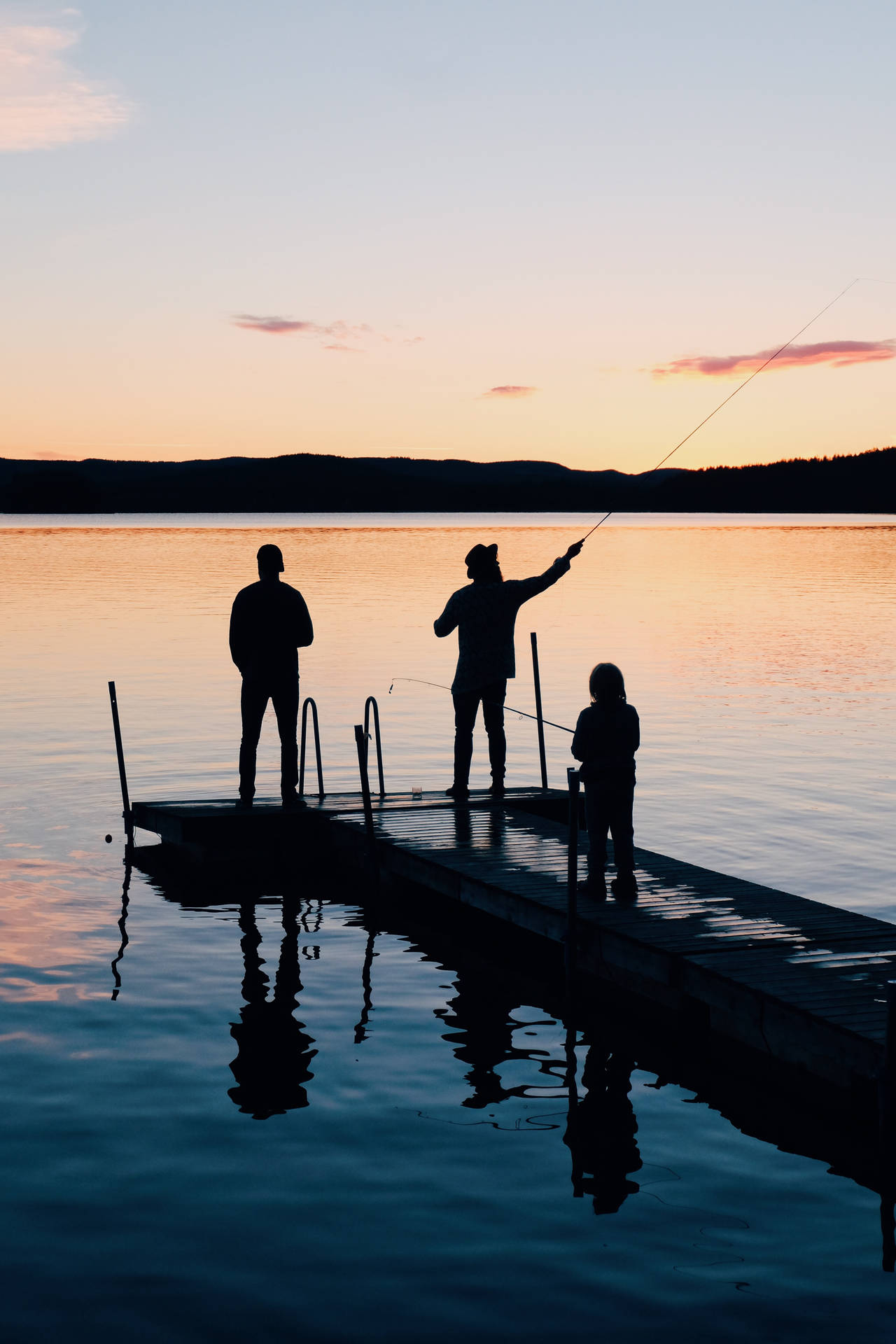 Family Fishing Together Wallpaper