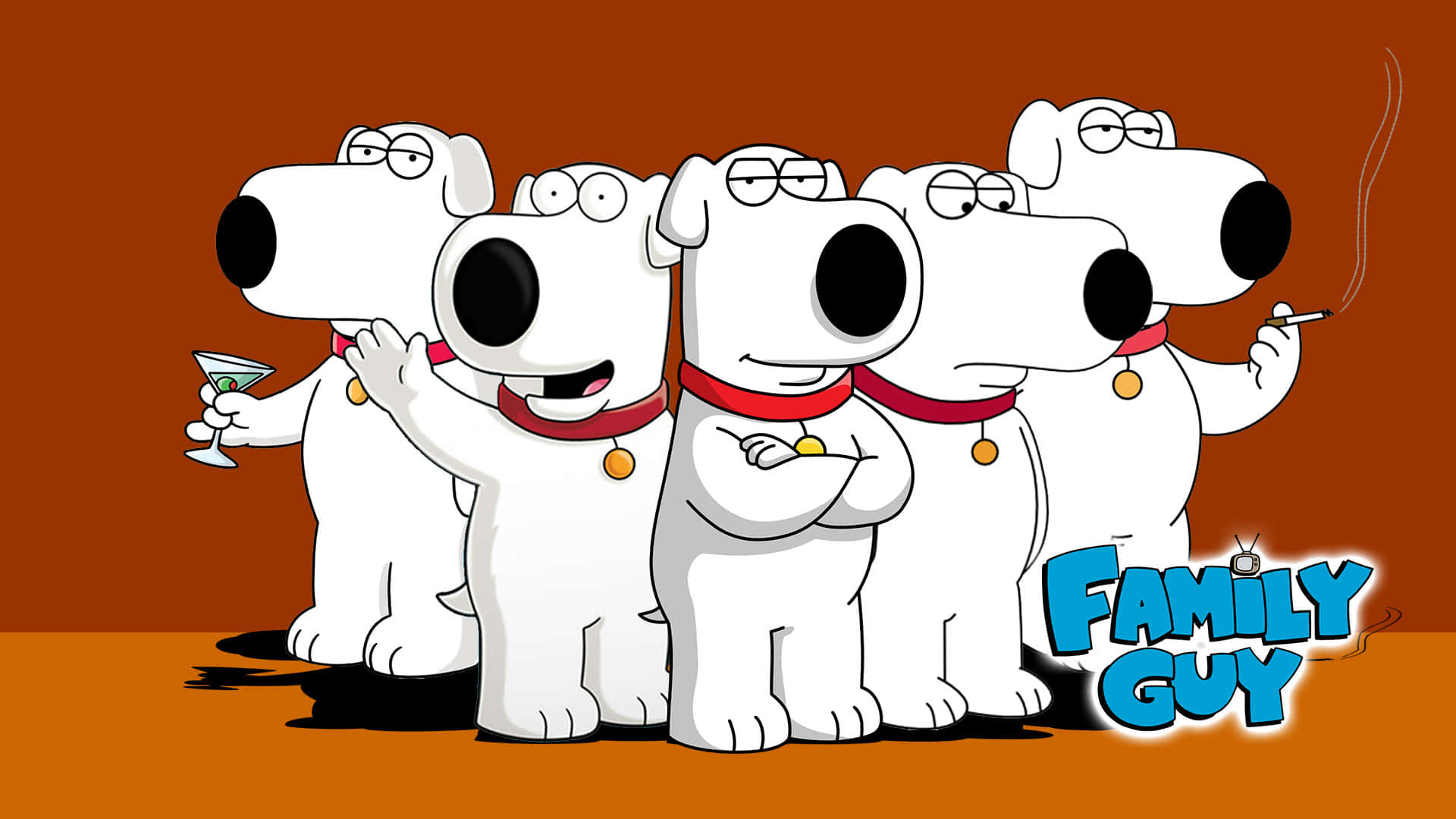 Elpersonaje De Family Guy Posa De Manera Humorística Junto A Un Cartel Publicitario.