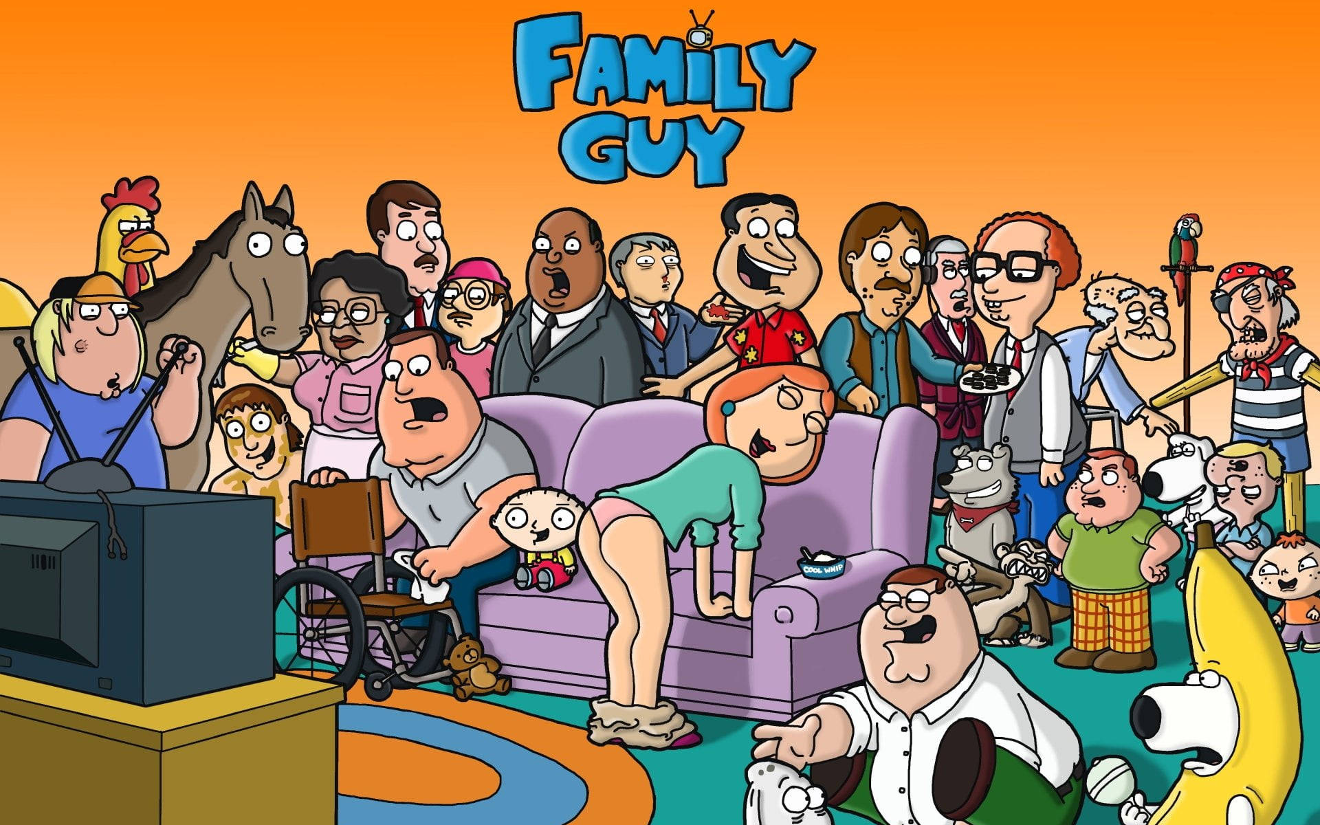 Family Guy All Characters Cover Background