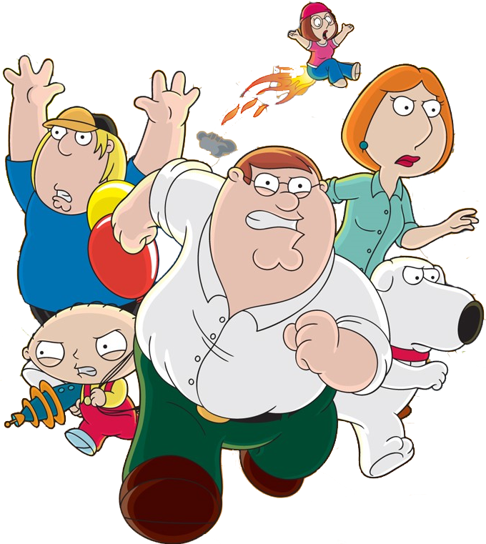 Family Guy Characters Running PNG