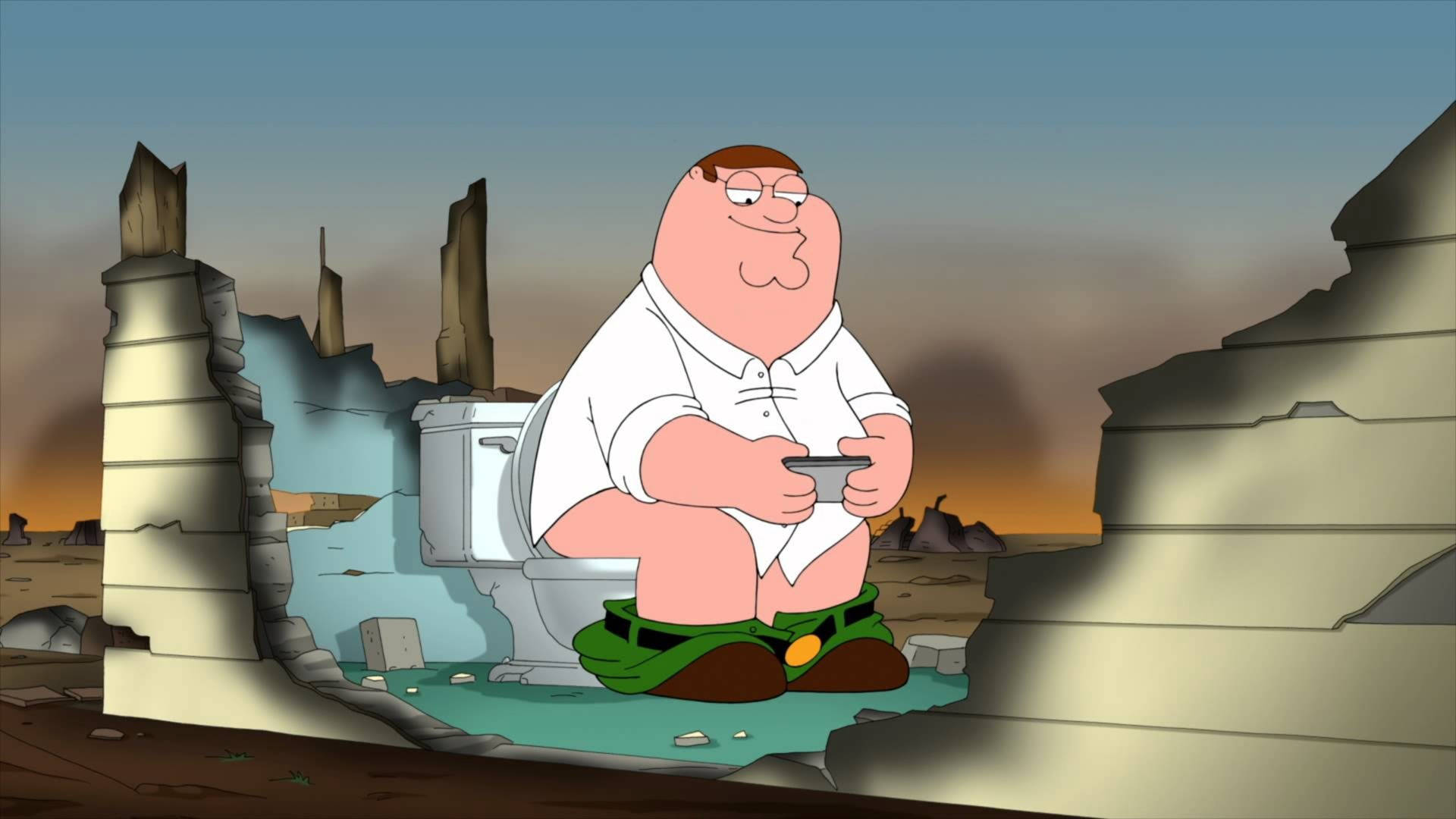 Family Guy Peter On Toilet Bowl Background