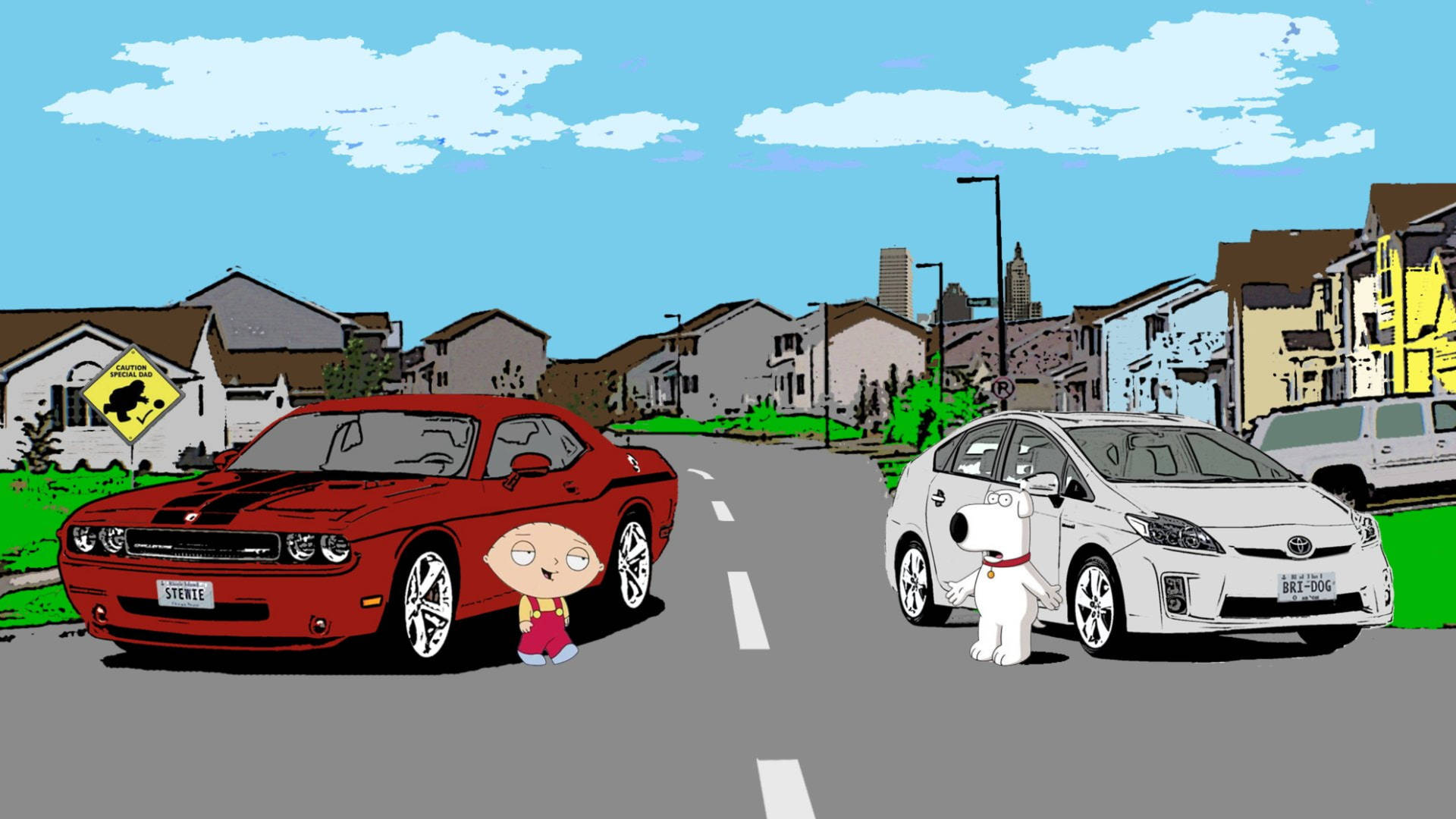 Family Guy Stewie And Brian Cars Background