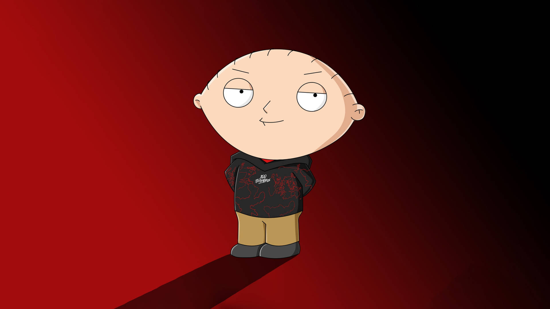 Family Guy Stewie In Red Background