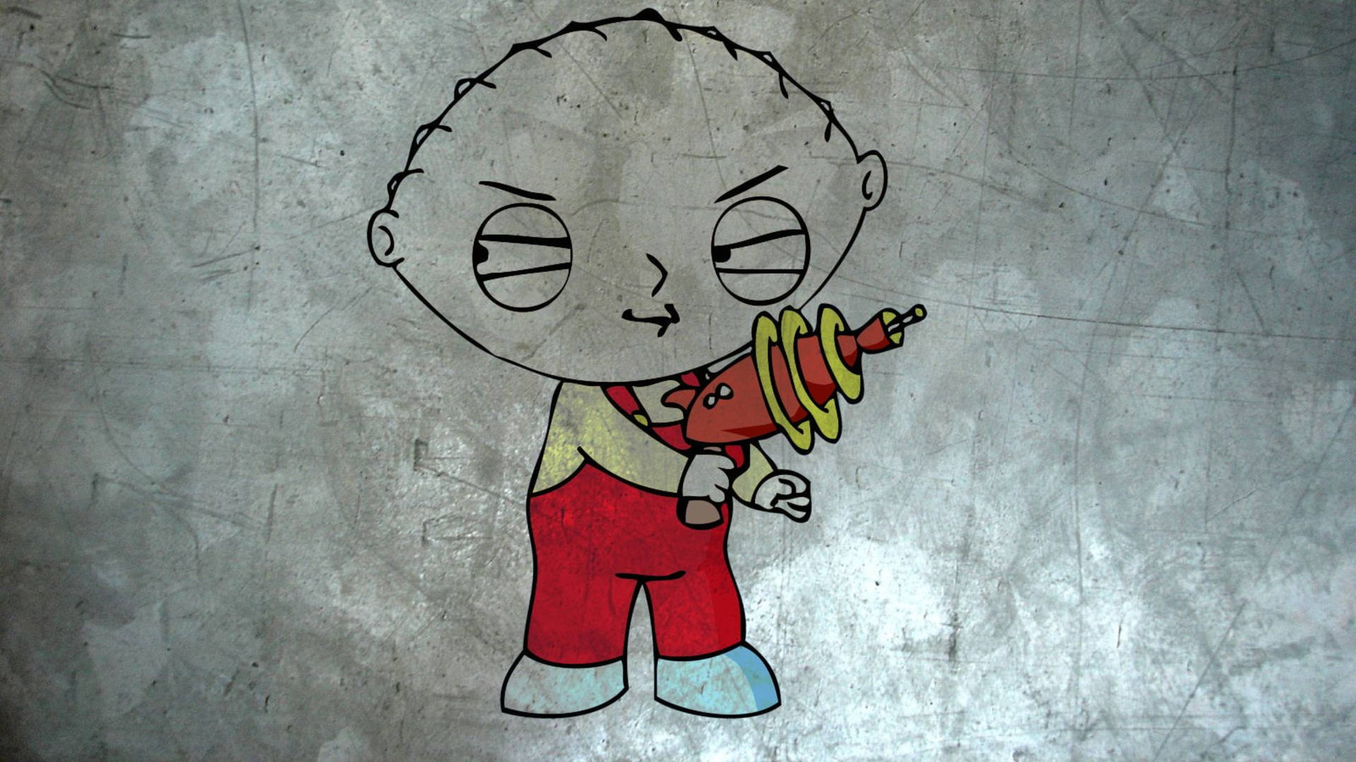 Family Guy Stewie On Gray Wall Background