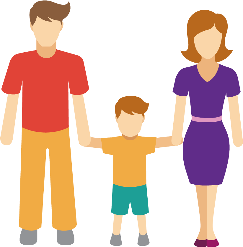Family Holding Hands Vector PNG