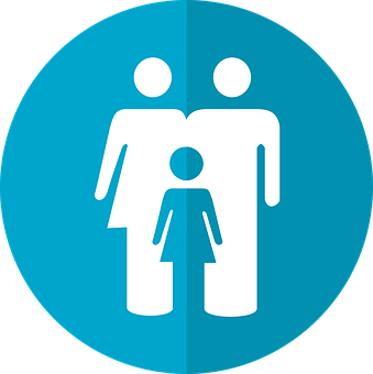 Family Icon Blue Background PNG