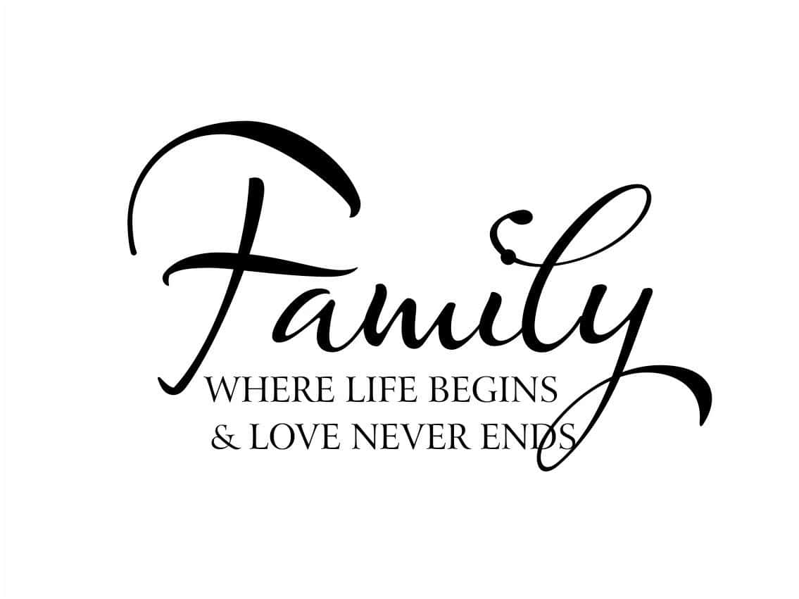 Family Life Love Inspirational Quote Wallpaper