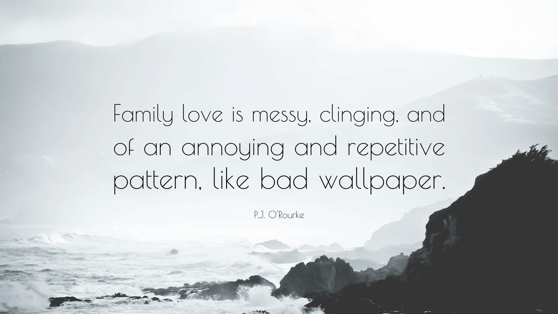 Family Love Messy Quote Ocean Backdrop Wallpaper