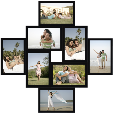 Family Moments Collage Wood Frame PNG