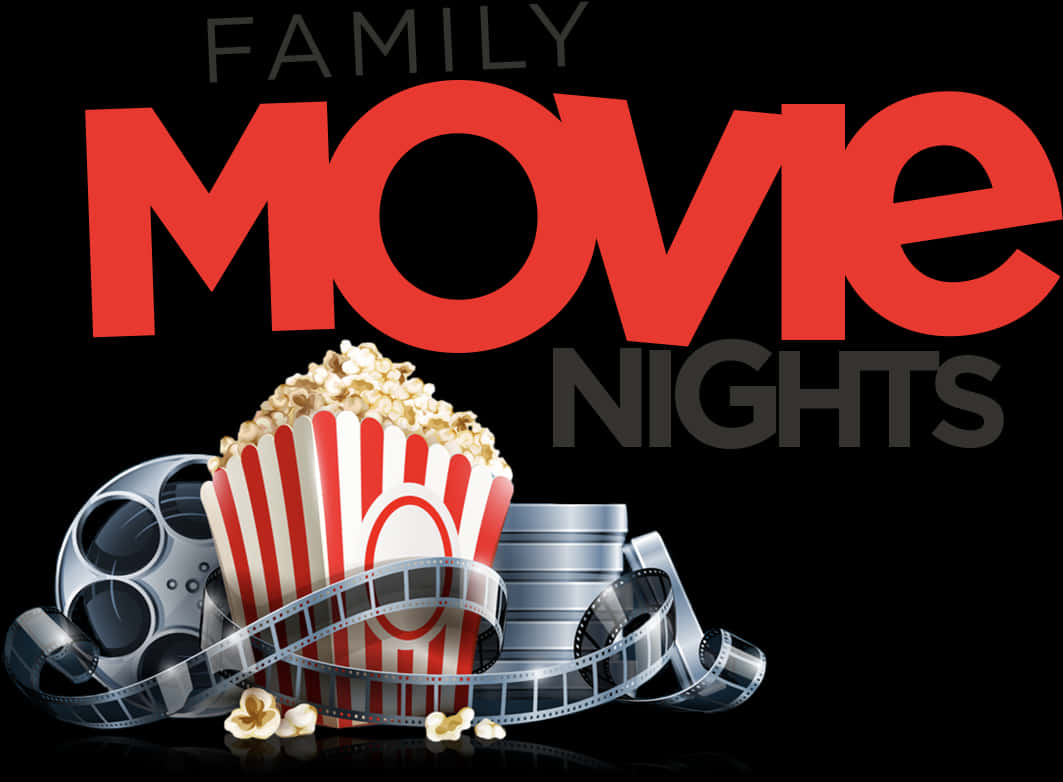 Family Movie Nights Popcorn Clipart PNG