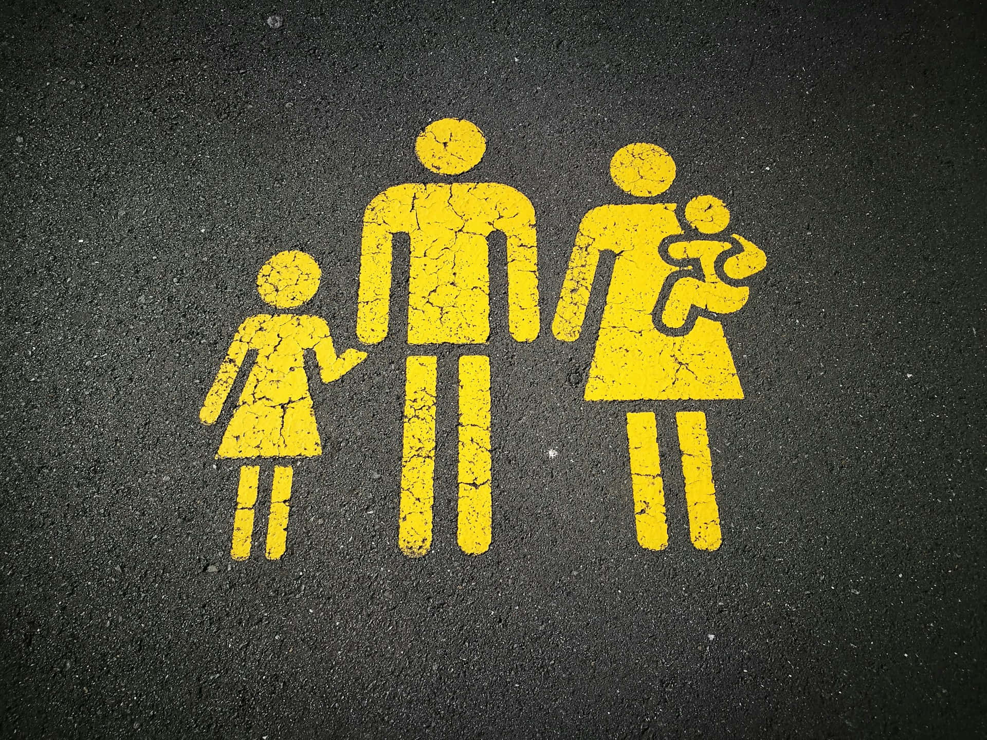 Family Pedestrian Signage Wallpaper