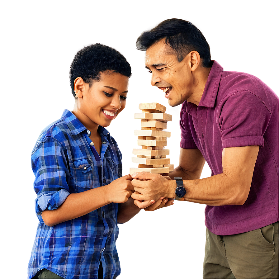 Family Playing Jenga Png Pkn9 PNG