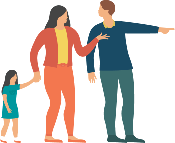 Family Pointing Direction Illustration PNG