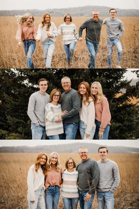 Family Portraits In The Field Wallpaper