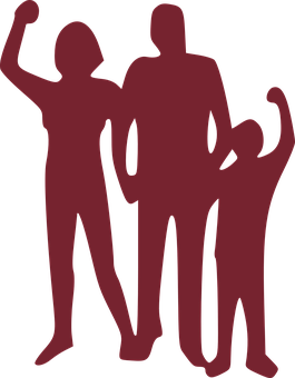 Family Silhouette Celebration PNG