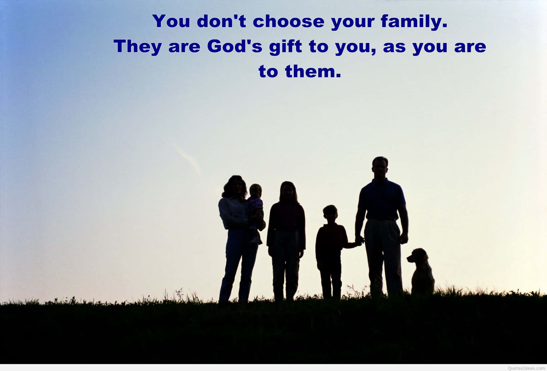 Family Silhouette Gods Gift Quote Wallpaper