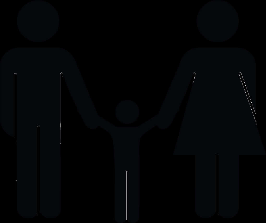Family Silhouette Holding Hands PNG