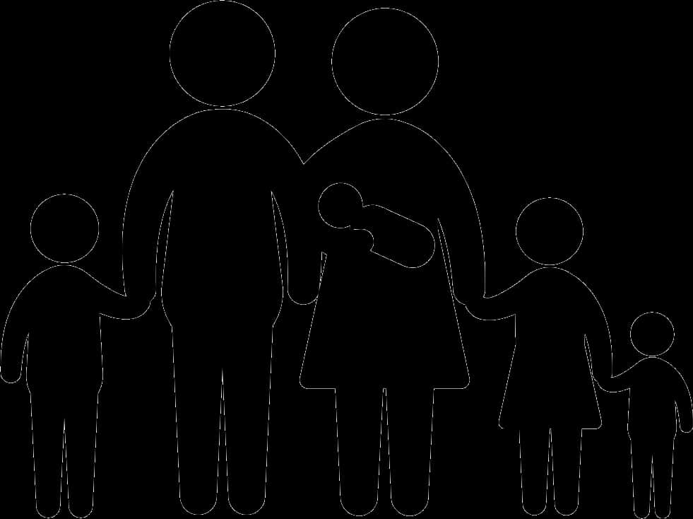 Family Silhouette Vector PNG