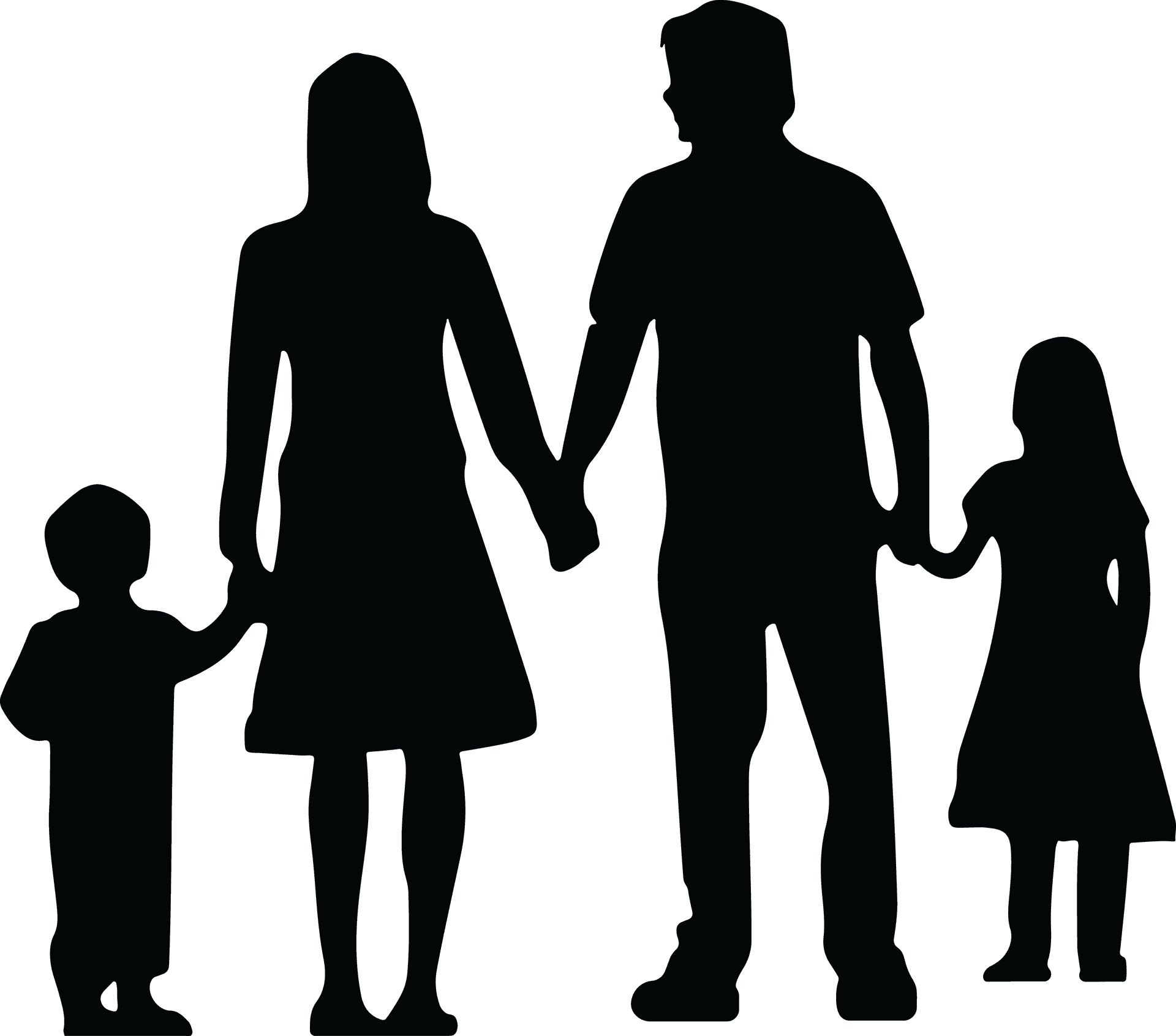 Family Silhouette Walking Together.png PNG