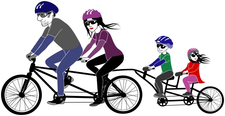 Family Tandem Bike Ride PNG