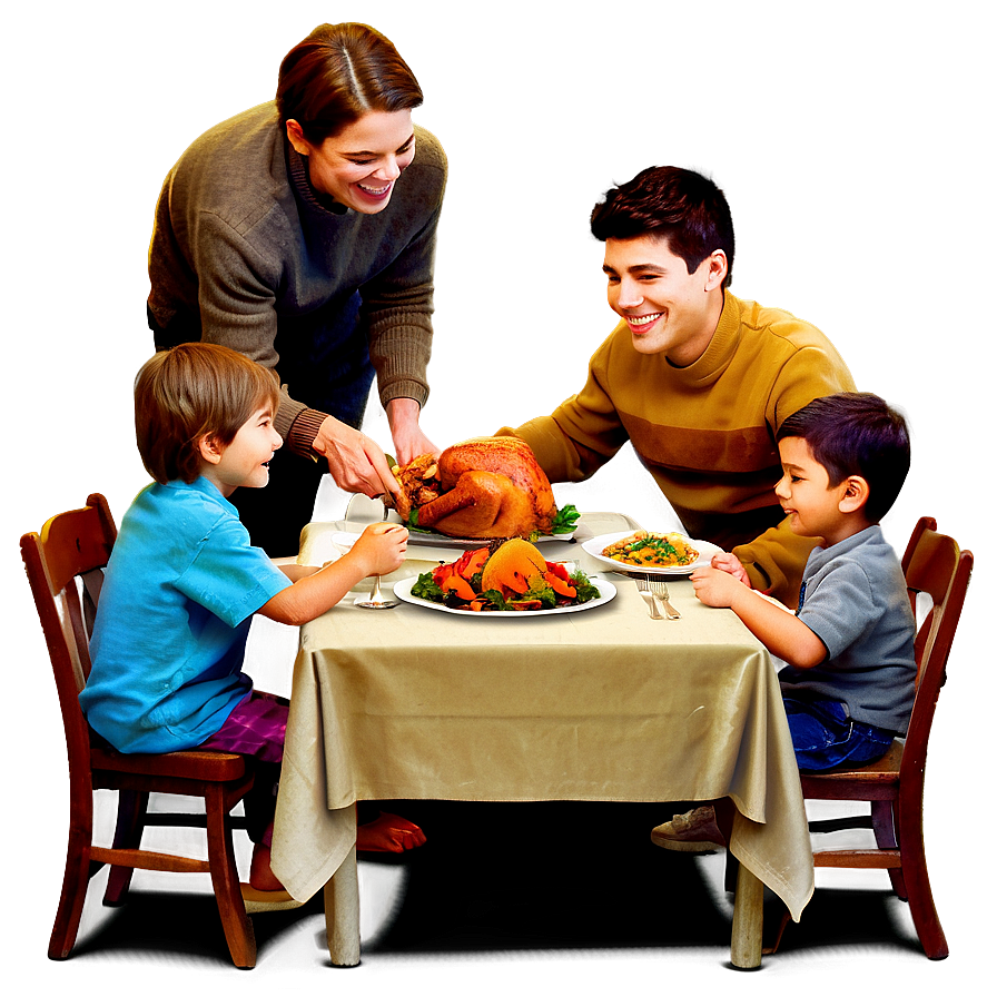 Download Family Thanksgiving Dinner Png Kmh91 | Wallpapers.com
