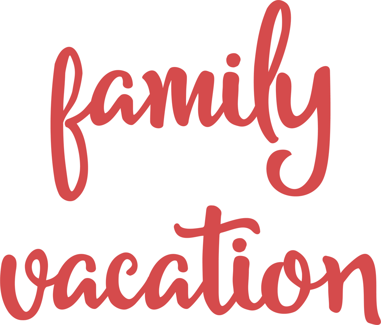 Family Vacation Text Graphic PNG