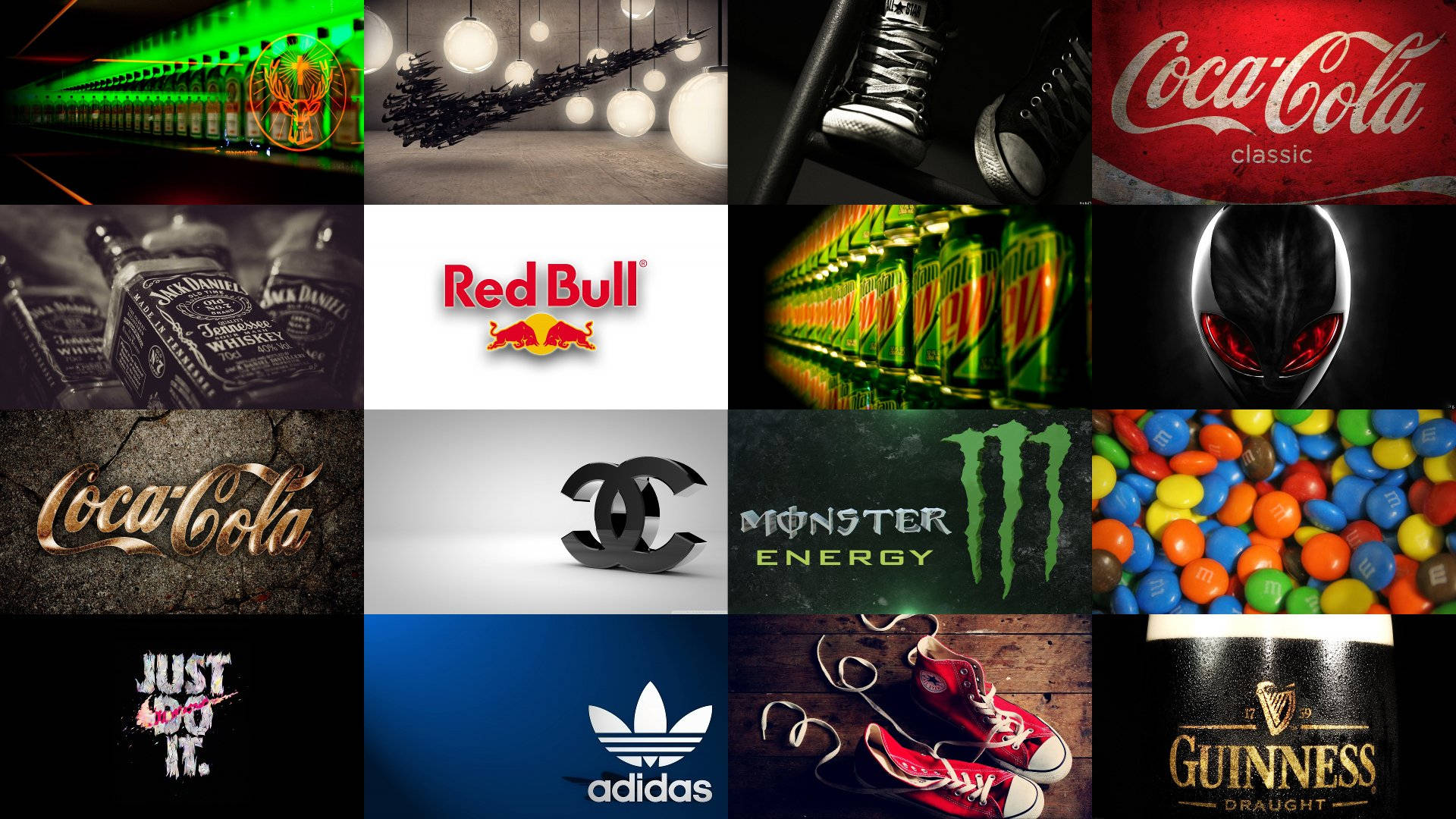Famous Brand Products Collage Wallpaper