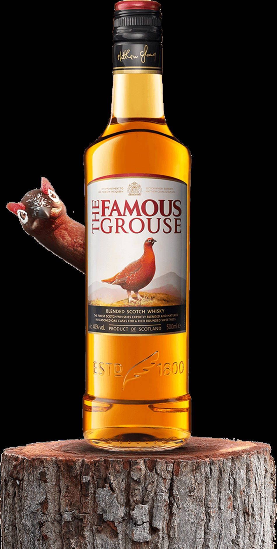 Famous Grouse Peeping Red Grouse Poster Wallpaper