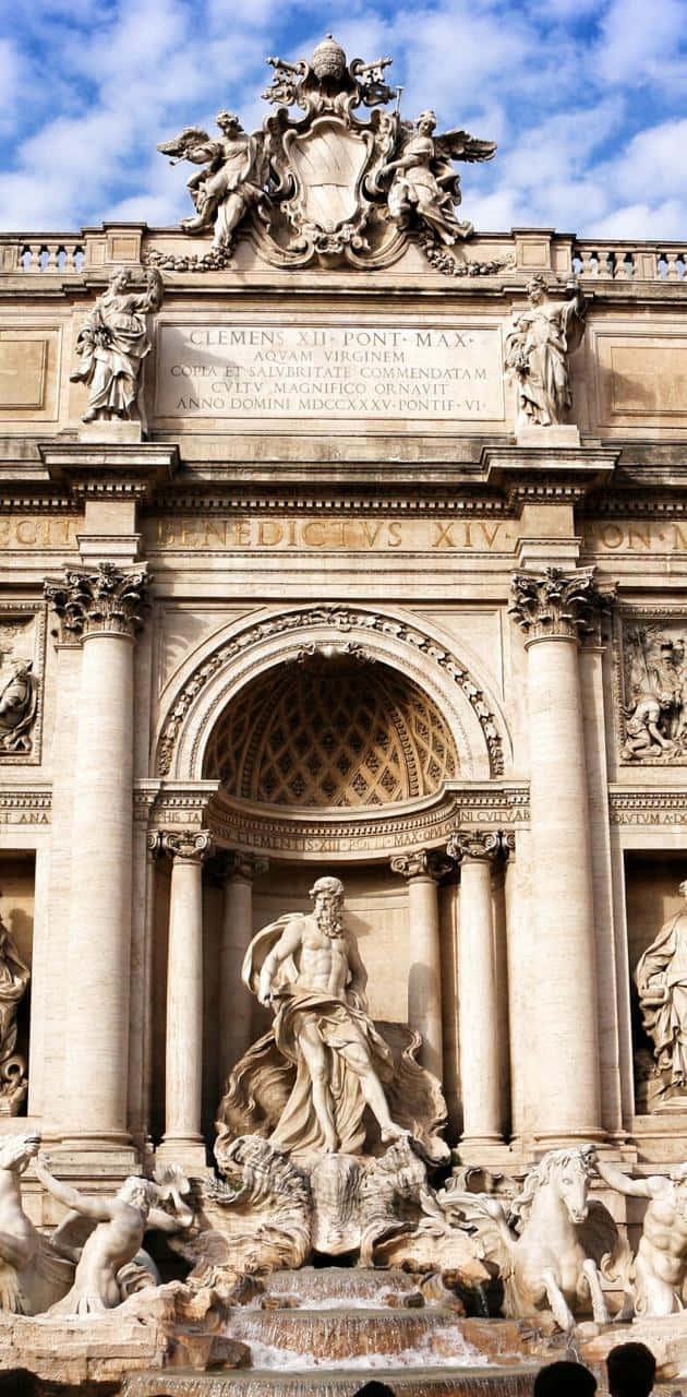 Famous Landmark On Rome Trevi Fountain Picture