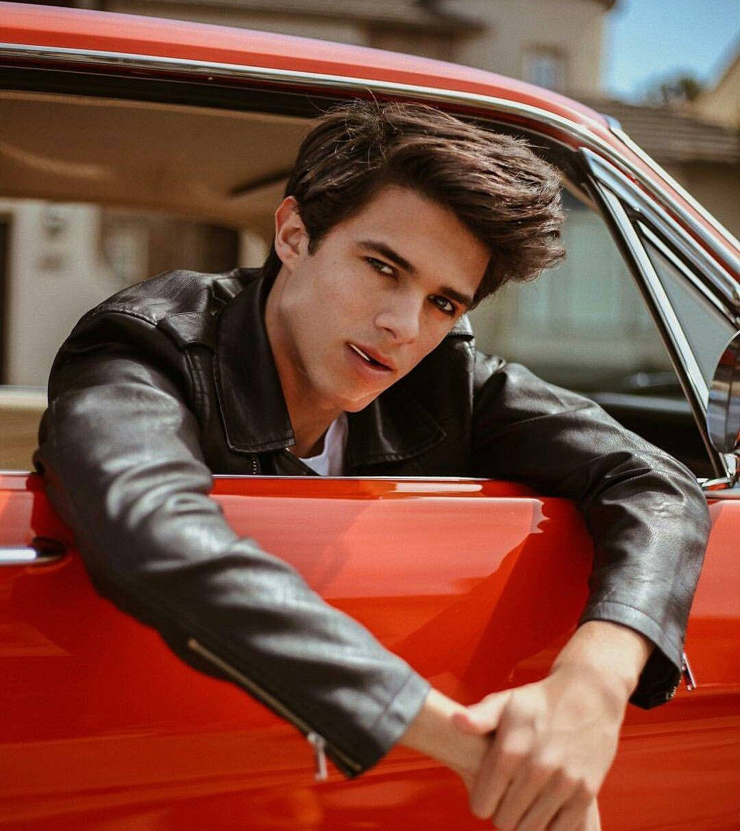 Famous Tiktokers Brent Rivera Red Car Background