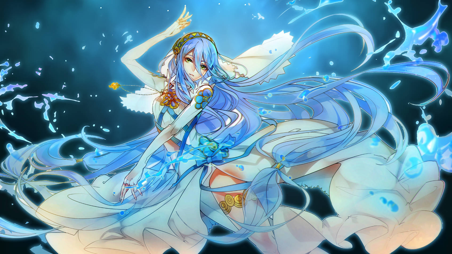 Azura, The Maiden of Priestess of Song, from the Fire Emblem series Wallpaper