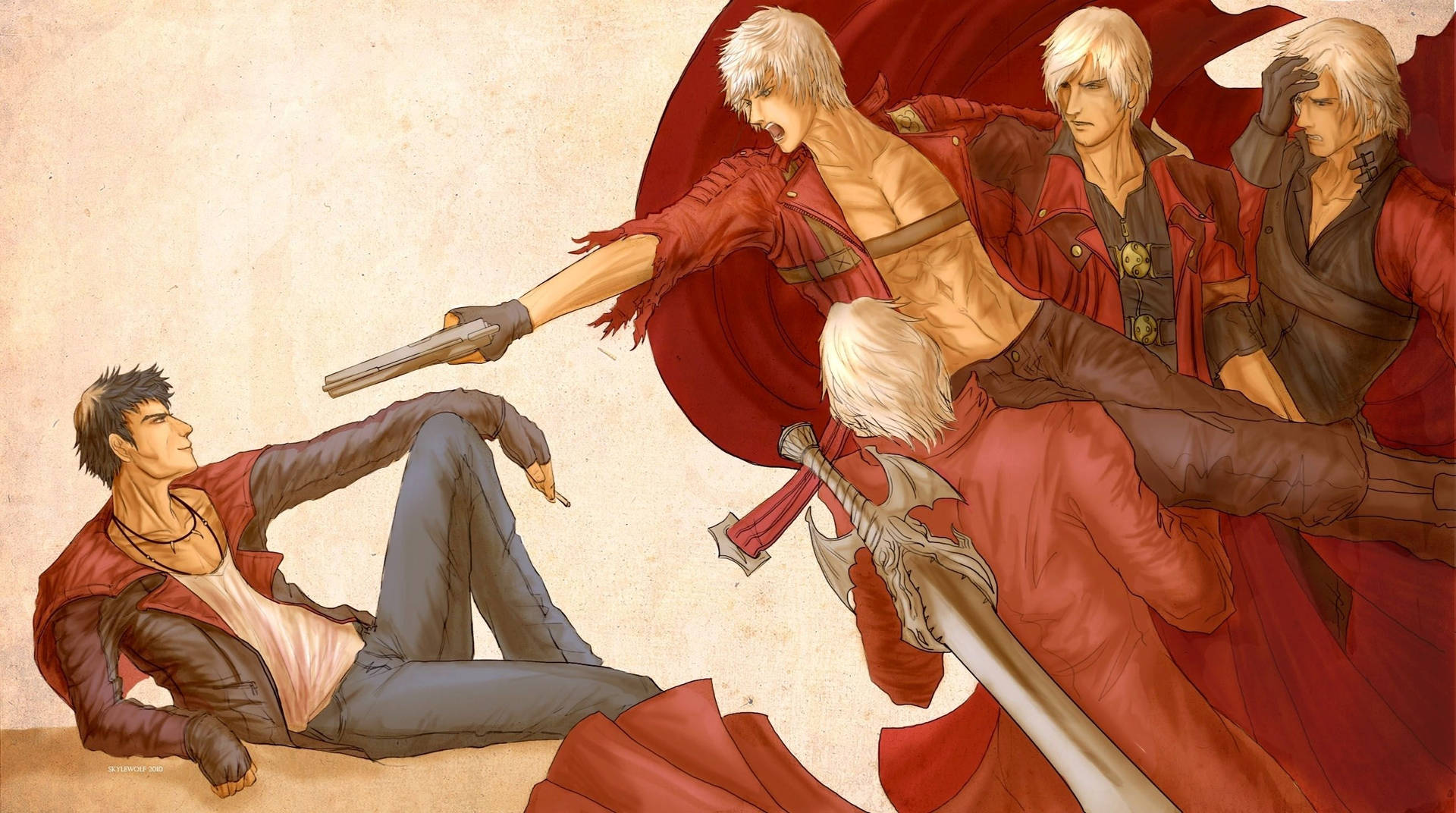Dante putting his devilish strength and skill to the test Wallpaper
